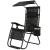 Sezlong pliabil SERSIMO GC3, Relax Zero Gravity cu parasolar, 175cm, negru Household NewTrend