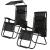 Sezlong pliabil SERSIMO GC3, Relax Zero Gravity cu parasolar, 175cm, negru Household NewTrend