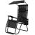 Sezlong pliabil SERSIMO GC3, Relax Zero Gravity cu parasolar, 175cm, negru Household NewTrend