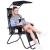 Sezlong pliabil SERSIMO GC3, Relax Zero Gravity cu parasolar, 175cm, negru Household NewTrend