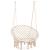 Scaun rotund tip leagan suspendat pentru casa sau gradina, cu franjuri, 150kg, crem Household NewTrend