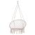 Scaun rotund tip leagan suspendat pentru casa sau gradina, cu franjuri, 150kg, crem Household NewTrend