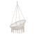 Scaun rotund tip leagan suspendat pentru casa sau gradina, cu franjuri, 150kg, crem Household NewTrend