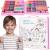Set de pictura si desen pentru copii, 258 de piese, trusa plastic roz Household NewTrend