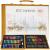 Set de pictura si desen pentru copii, 150 de piese, trusa lemn maro Household NewTrend