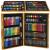 Set de pictura si desen pentru copii, 150 de piese, trusa lemn maro Household NewTrend