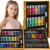 Set de pictura si desen pentru copii, 150 de piese, trusa lemn maro Household NewTrend