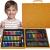 Set de pictura si desen pentru copii, 150 de piese, trusa lemn maro Household NewTrend