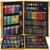Set de pictura si desen pentru copii, 150 de piese, trusa lemn maro Household NewTrend