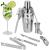 Set Cocktail Shaker Kit pentru barmani 550ml, KI22, suport bambus, 9 piese Household NewTrend