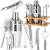 Set Cocktail Shaker Kit pentru barmani 550ml, KI22, suport bambus, 9 piese Household NewTrend