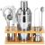 Set Cocktail Shaker Kit pentru barmani 550ml, KI22, suport bambus, 9 piese Household NewTrend
