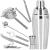 Set Cocktail Shaker Kit pentru barmani 550ml, KI22, suport bambus, 9 piese Household NewTrend
