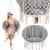 Scaun rotund Sersimo tip leagan suspendat cu perna Confort Plus casa sau gradina, bej Household NewTrend