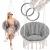 Scaun rotund Sersimo tip leagan suspendat cu perna Confort Plus casa sau gradina, bej Household NewTrend