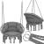 Scaun rotund Sersimo tip leagan suspendat cu perna Confort Plus casa sau gradina, gri inchis Household NewTrend