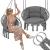 Scaun rotund Sersimo tip leagan suspendat cu perna Confort Plus casa sau gradina, gri inchis Household NewTrend