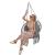 Scaun rotund Sersimo tip leagan suspendat cu perna Confort Plus casa sau gradina, gri inchis Household NewTrend