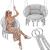 Scaun rotund Sersimo tip leagan suspendat cu perna Confort Plus casa sau gradina, gri Household NewTrend