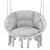 Scaun rotund Sersimo tip leagan suspendat cu perna Confort Plus casa sau gradina, gri Household NewTrend