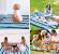 Patura pentru picnic sau plaja, cu folie izolatoare si maner, 200x200cm, alb albastru Household NewTrend