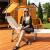 Sezlong pliabil cu parasolar, 188x57x38cm, sarcina 120kg, crem Household NewTrend