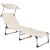 Sezlong pliabil cu parasolar, 188x57x38cm, sarcina 120kg, crem Household NewTrend