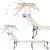Sezlong pliabil cu parasolar, 188x57x38cm, sarcina 120kg, crem Household NewTrend