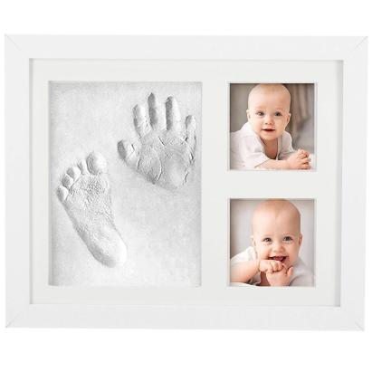 Kit amprenta mulaj manuta sau piciorus bebe si rama foto, 23x28cm, cu cutie de cadou, cadrul alb Household NewTrend