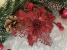 Set 10 ornamente pentru bradul de Craciun, stea Poinsettia, 16cm, visiniu Household NewTrend
