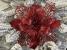 Set 10 ornamente pentru bradul de Craciun, stea Poinsettia, 16cm, visiniu Household NewTrend