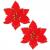 Set 10 ornamente pentru bradul de Craciun, stea Poinsettia, 13cm, rosu cu sclipici Household NewTrend