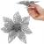 Set 10 ornamente pentru bradul de Craciun, stea Poinsettia, 10cm, argintiu Household NewTrend