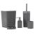 Set de accesorii pentru baie din plastic, 5 piese, gri Household NewTrend