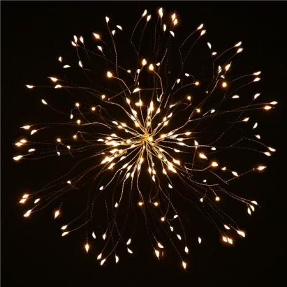 (DL) Instalatie lumina decorativa STAR cu 100 LED-uri, diametru 30cm, alimentare baterii, iluminare galbena Household NewTrend