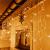 Ghirlanda luminoasa tip perdea 300 LED-uri, 12m, pentru interior/exterior, cu flash, iluminare galbena Household NewTrend