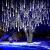 (DL) Instalatie de Craciun, 8 tuburi, 30cm, 144 LED, ploaie de meteoriti, alb Household NewTrend