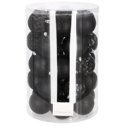 Set globuri de Craciun, 30 bucati, 8cm, 6 modele, negru Household NewTrend