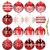 Set globuri de Craciun, 16 bucati, 8cm, 8 modele, rosu alb Household NewTrend