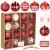 Set globuri de Craciun, 16 bucati, 8cm, 8 modele, rosu alb Household NewTrend