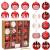 Set globuri de Craciun, 16 bucati, 8cm, 8 modele, rosu alb Household NewTrend
