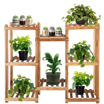 Stand de flori din lemn cu 8 etajere suport GA198, 85x70cm Household NewTrend