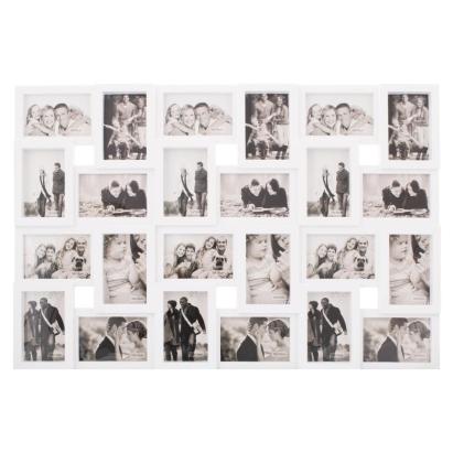 Rama foto de perete, colaj de 24 fotografii, 57x86cm, alb Household NewTrend