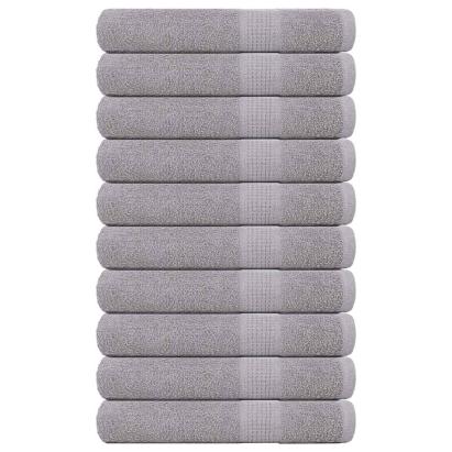 Prosoape 10 buc Gri 100x200 cm 360 g/m² 100% bumbac GartenMobel Dekor