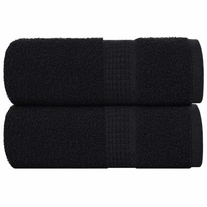 Prosoape pentru oaspeți 2 buc Negru 360 g/m² 100% bumbac GartenMobel Dekor