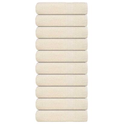 Prosoape de mână 10 buc crem 50x100 cm 360 g/m² 100% bumbac GartenMobel Dekor