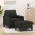 Fotoliu canapea cu taburet, negru, 60 cm, material textil GartenMobel Dekor