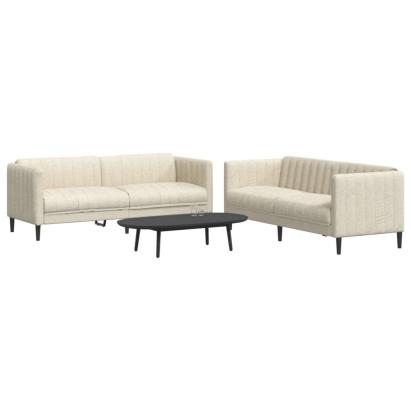 Set de canapele, 2 piese, crem, material textil GartenMobel Dekor