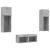 Comode TV de perete cu lumini LED, 4 piese, gri beton GartenMobel Dekor