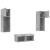 Comode TV de perete cu lumini LED, 4 piese, gri beton GartenMobel Dekor